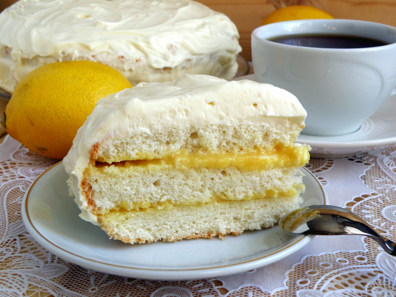 лимонный торт со сливками