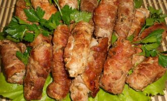 свиные рулеты с грибами